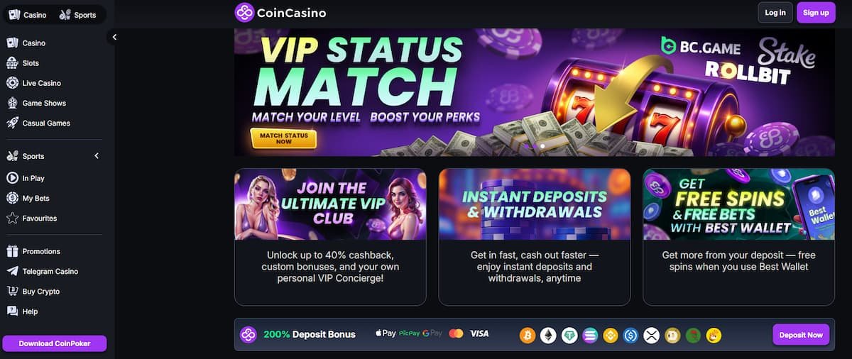 Coin Casino nejlepších online kasin